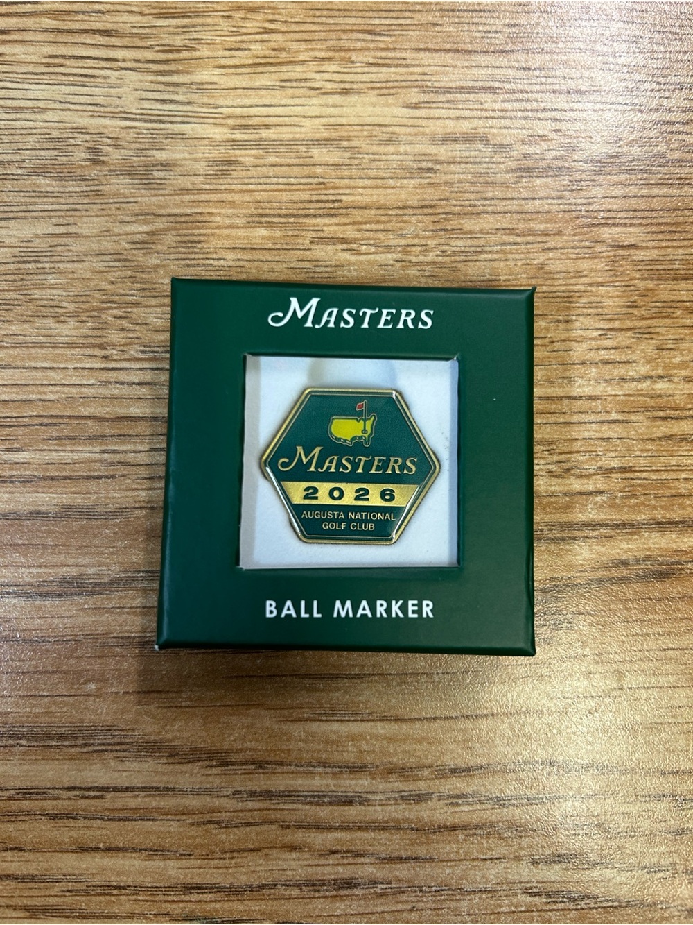 2026 Masters Green & Gold Hex Ball Marker